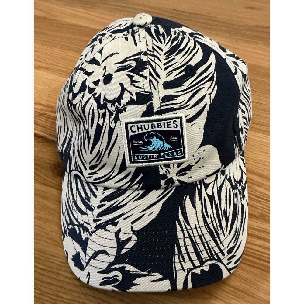 Chubbies Tropical Print Adjustable Strapback Hat Navy Cream One-Size Mens/Unisex